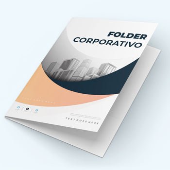 Folder corporativo impreso a color urgente desde 25 piezas, agrega laminado y pestañas blancas o impresas. Envios desde 24hr