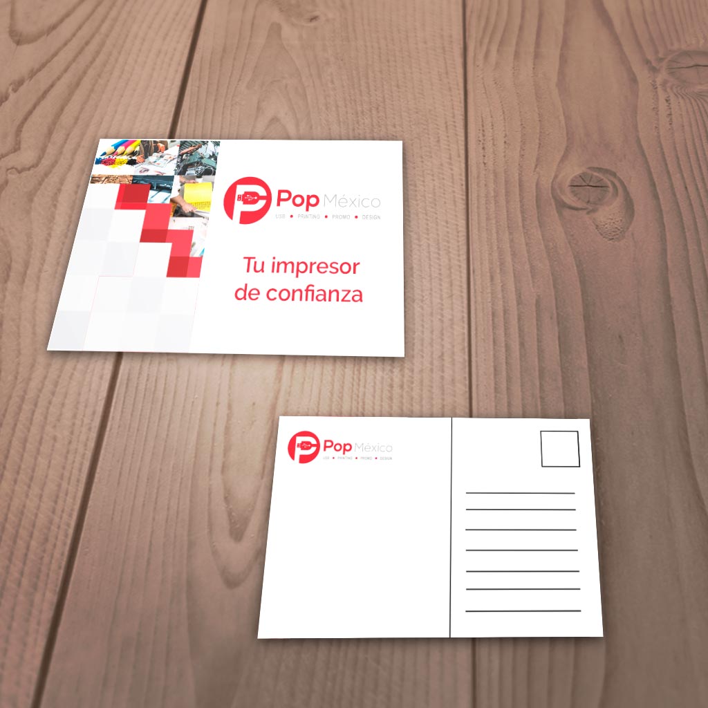 Impresion de postales offset a color con acabados especiales, postales de calidad barniz a registro