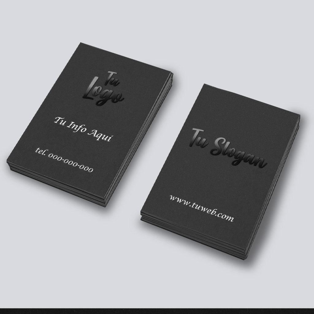 Tarjetas de Presentacion con sergirafia, barniz a registro, laminado soft touch mate, acabados especiales, colores metalicos