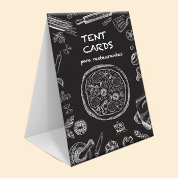 Menu para mesa tipo tent card, contamos con 3 modelos diferentes: de 2,3 o 4 caras según las promociones que tengas.