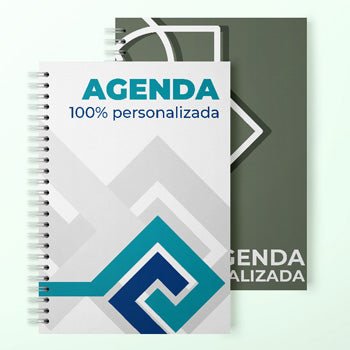 agendas personalizadas en tapa dura y arillo metalico, logos e imagenes de tu empresa. Fabricamos desde 25 piezas