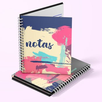 libretas personalizadas de tapa dura impresas en papel bond con arillo metalico desde 20 piezas.