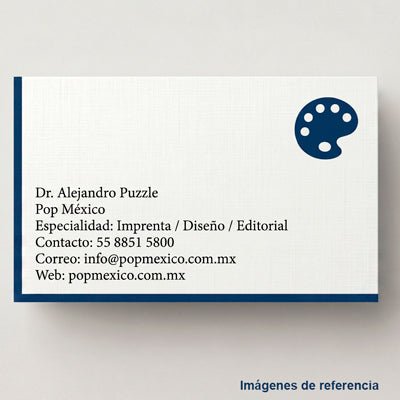 Tarjetas de Presentacion en opalina texturizada tipo tela grabado en popmexico