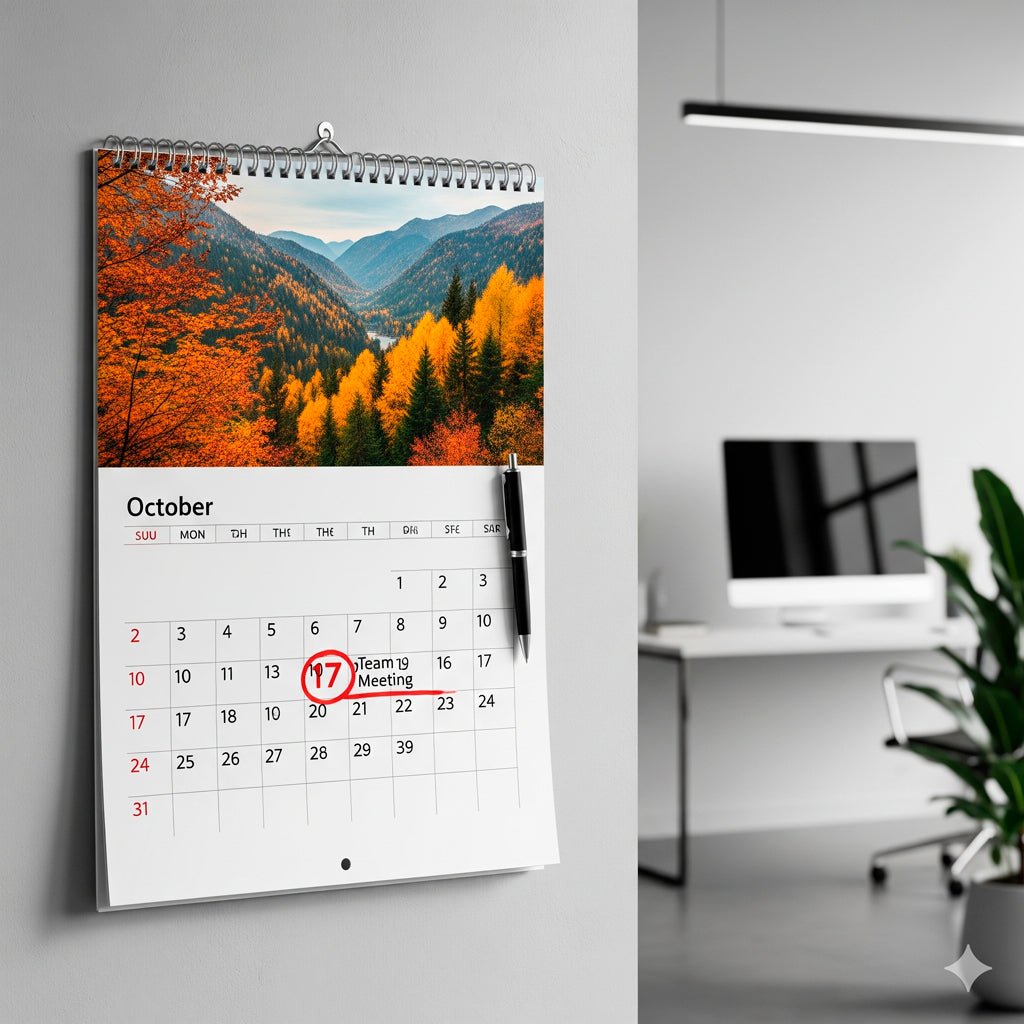 calendario de pared promocional tamaño carta de 7 o 13 hojas