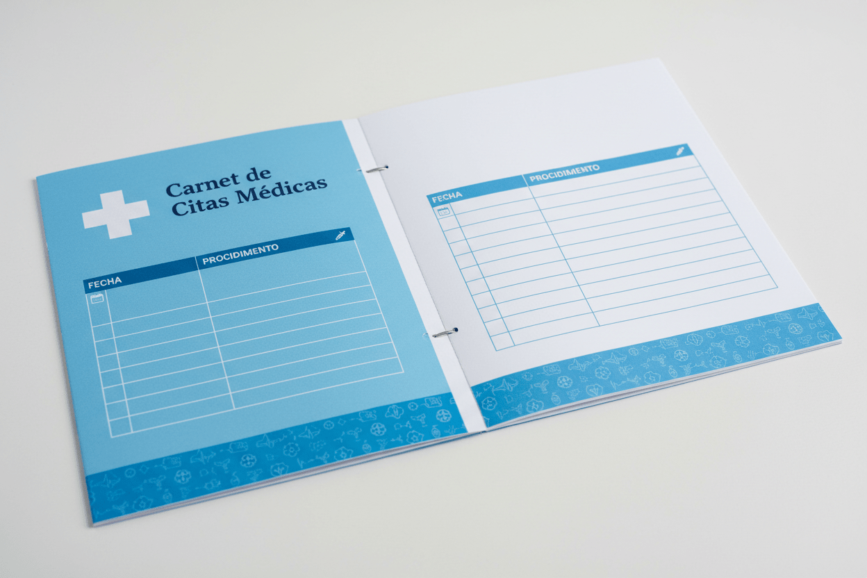 imprime hoy tus carnets de visitas para tener un control de tus pacientes ya sean humanos o mascotas. solo en pop mexico
