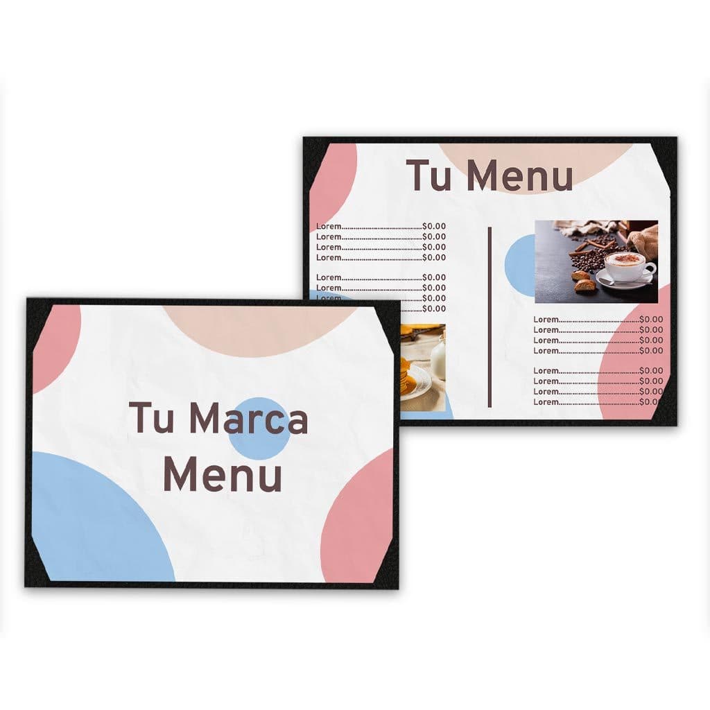 menu impreso en polypap color ambos lados tamaño carta