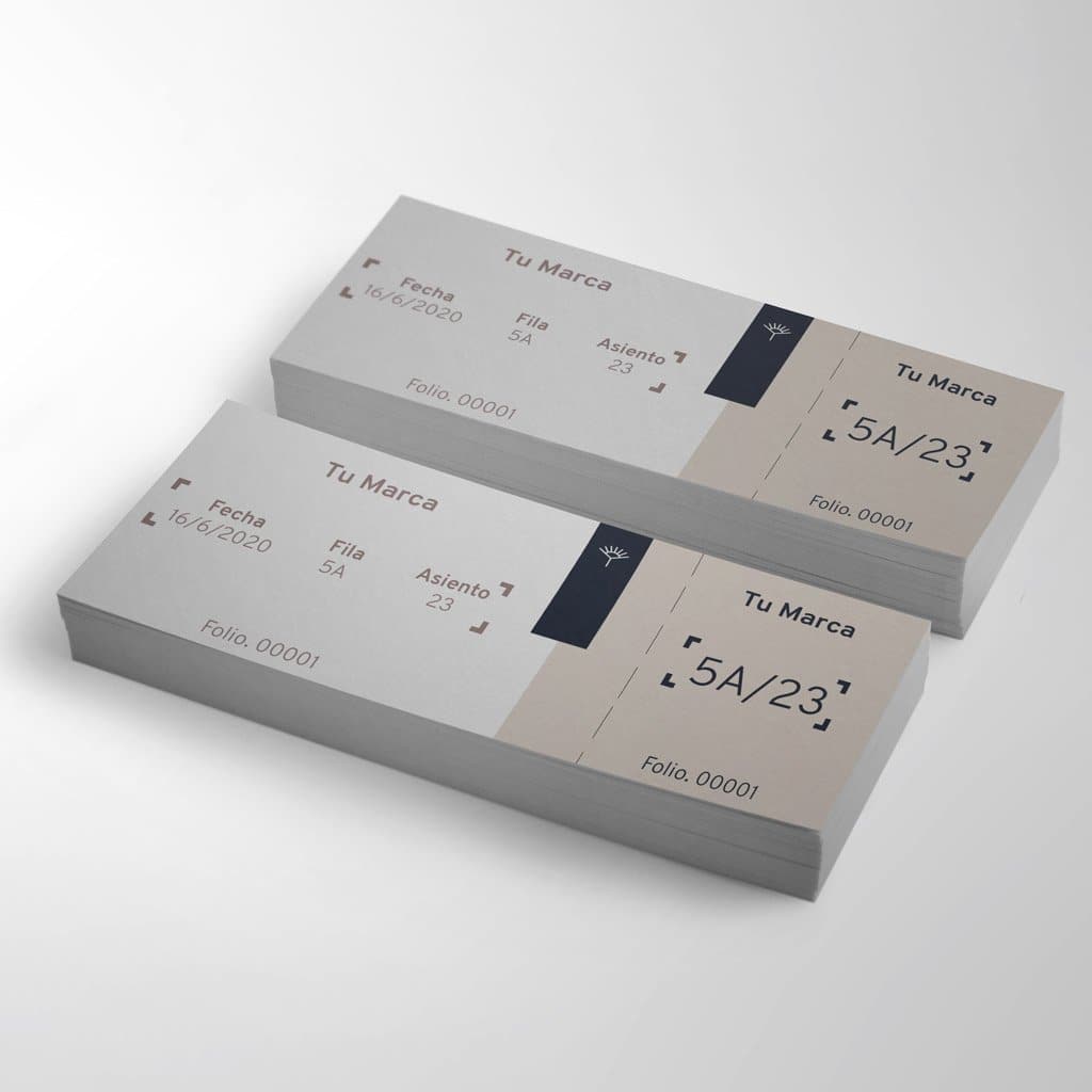 Boletos Impresos a Color de 21x9cm con Talonario - Pop México - tickets para estacionamiento y eventos privados