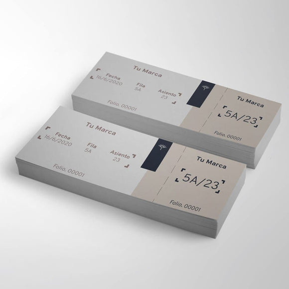 Boletos Impresos a Color de 21x9cm con Talonario - Pop México - tickets para estacionamiento y eventos privados