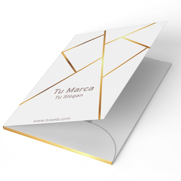 folder impreso a color solo frente 4x0 con pestana blanca, solapa blanca, laminado mate o brillante