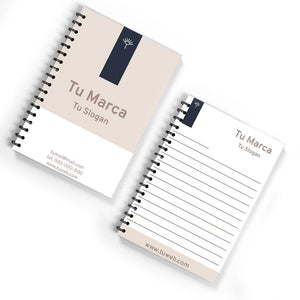 libretas personalizadas media carta con tu logo, cuadernos empresariales