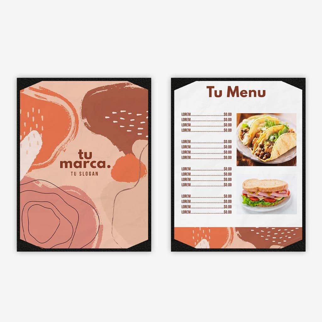 impresion de menu color couche laminado mate tamaño carta, grapa desde 8 paginas.