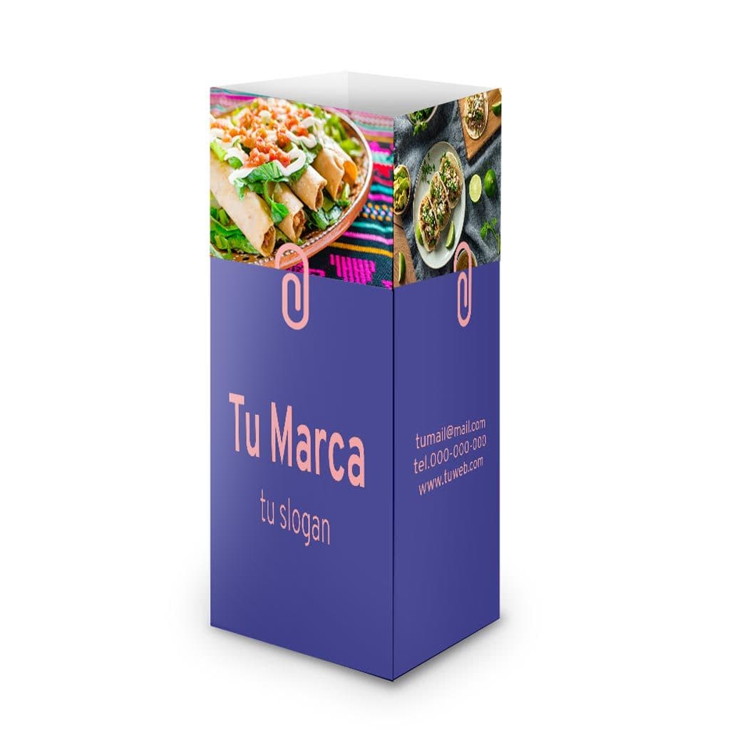 Menú para Restaurante Tent Card de 4 Caras Verticales de 10x14cm - Pop México
