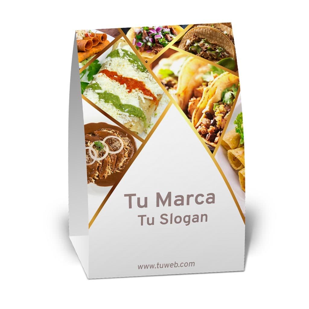 tent cards laminadas para promocionar alimentos y bebidas caballete de menu