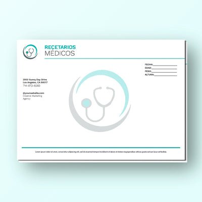 imprenta papeleria medica formatos de recetas impresos a color desde 1 ciento - agrega engomado y folio sin costo